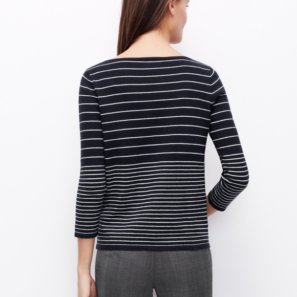 Ann Taylor Striped Welt Pocket Sweater Size XS - Picture 7 of 8